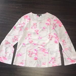 Banana Republic Gray and Pink Blouse